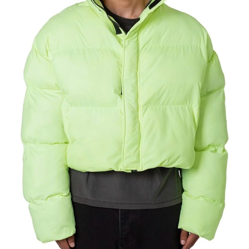 MNML Neon Green Puffer Jacket - Picture 3 of 3